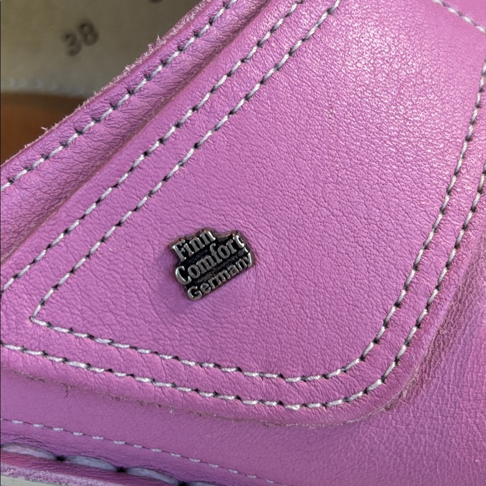 Finn Comfort Pink Leather Comfort Slide Sandals EU 38 US Size 8 - Picture 7 of 9
